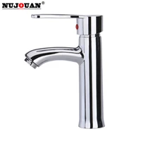 free shipping hot cold basin faucet bathroom vanity sink faucet single lever chrome brass hot and toilet cold basin washing taps