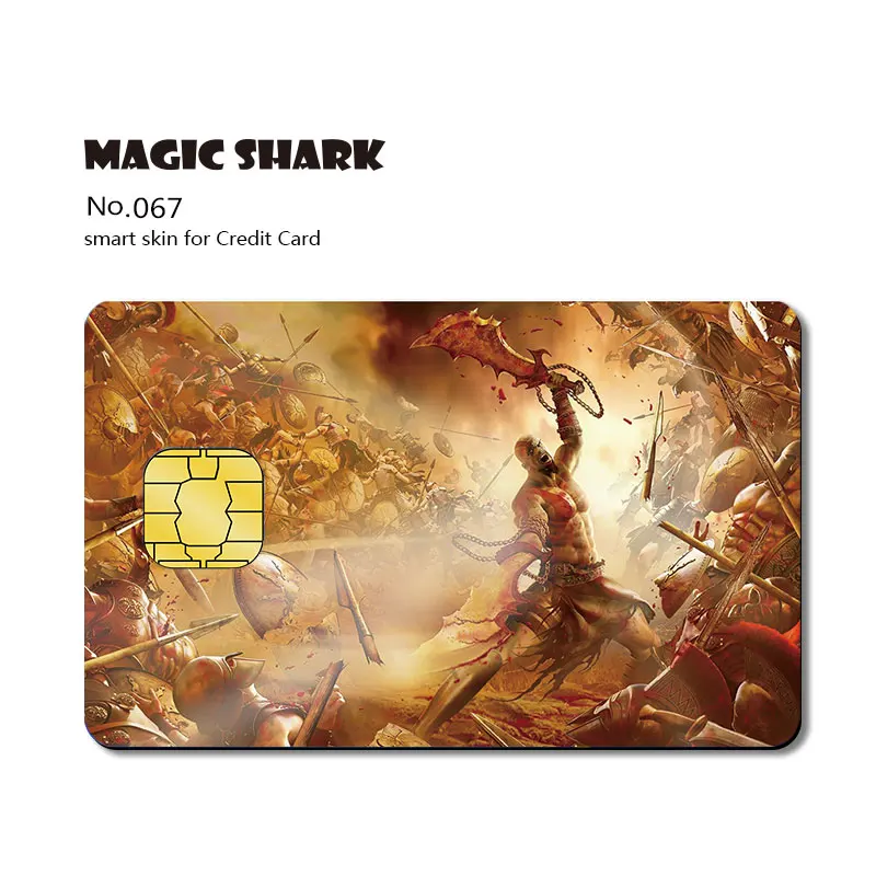 Чехол из ПВХ с наклейкой на кредитную карту Magic Shark Spongebob Marvel Spider Man Batman God of War Tiger Stary