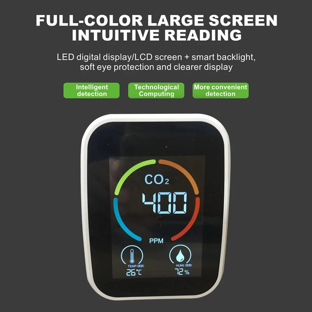 

Multifunctional 3 in1 CO2 Meter Digital Temperature Humidity Sensor Tester Air Quality Monitor Carbon Dioxide TVOC HCHO Detector