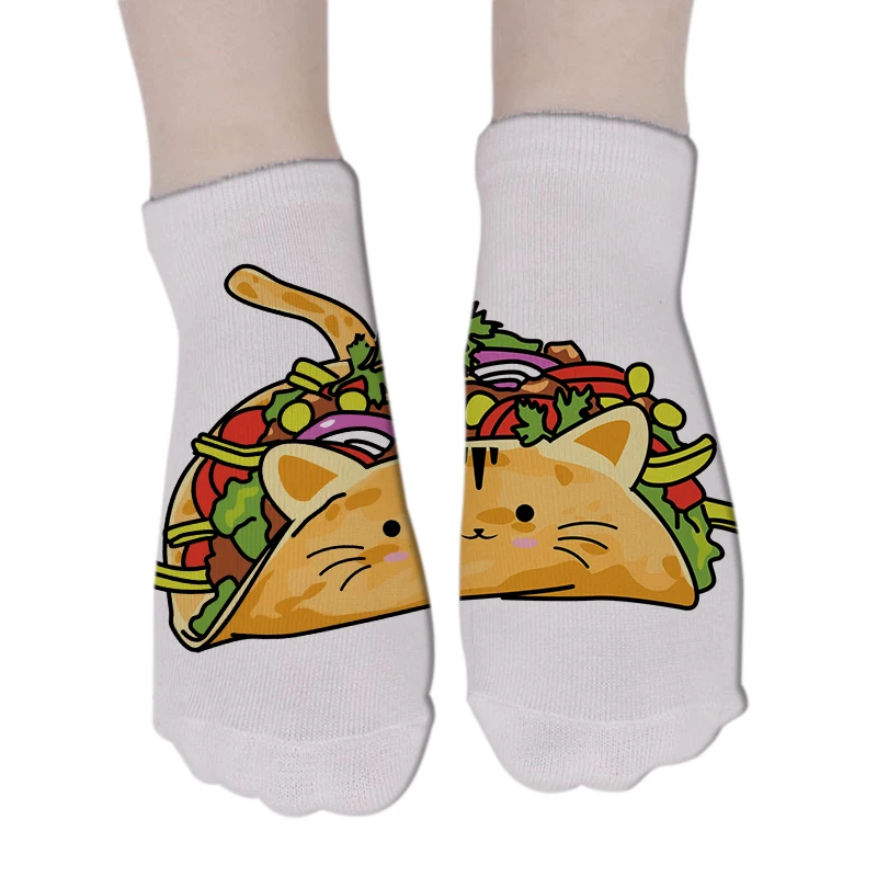 Новые модные женские носки с 3D принтом креативные Забавные милые Мультяшные