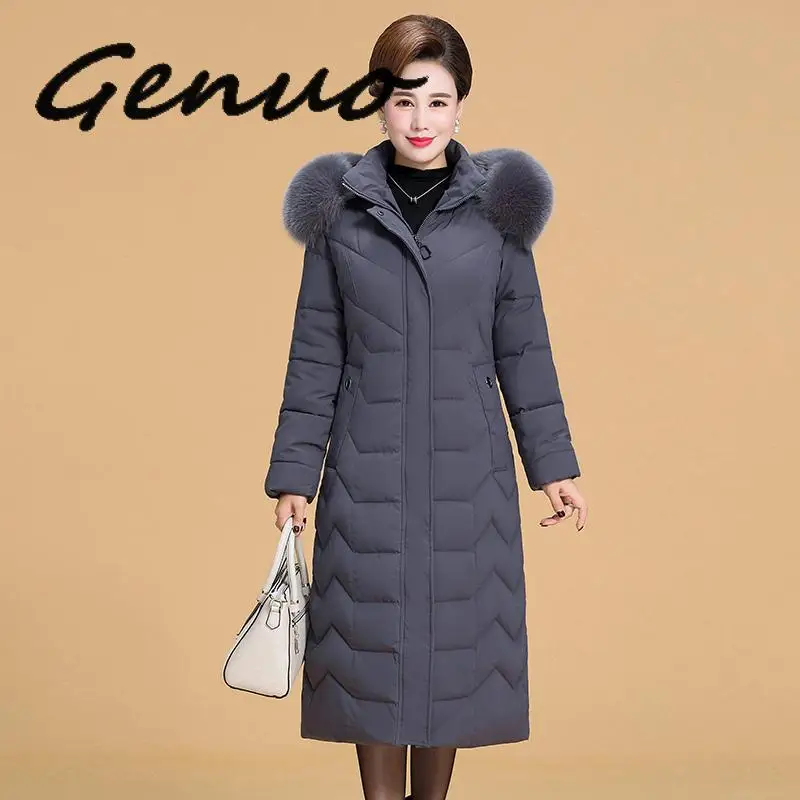 2019 Warm Winter Jacket Women Plus Size 5XL 6XL Womens Long Parkas Hooded Fur Collar Slim Women's Down Cotton Coat | Женская одежда