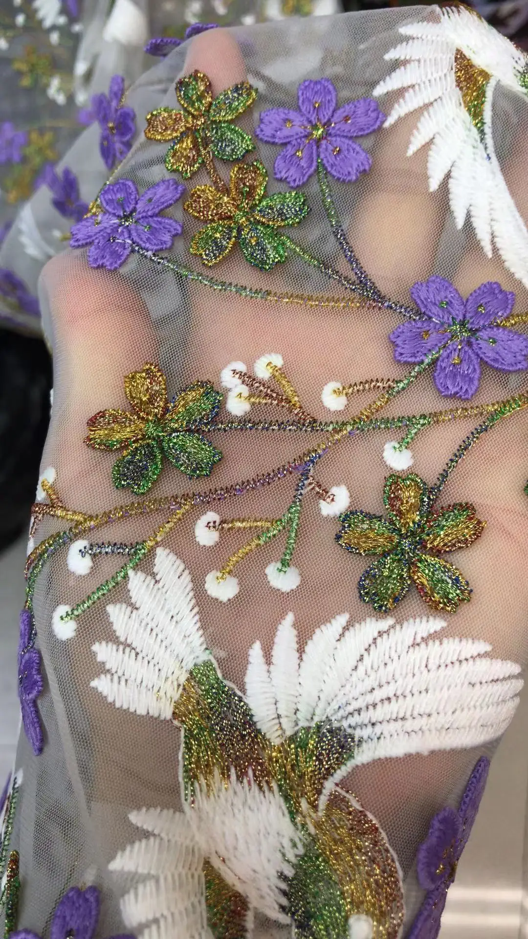 Акция изысканных птиц Высококачественная Тюлевая вышивка французское Тюлевое