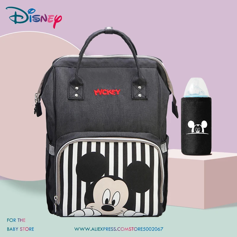 

Disney Mickey Minnie Backpack Diaper Bag Mother Maternity Nappy Changing Moms Baby Nursing Bag Travel Stroller USB Heating bags