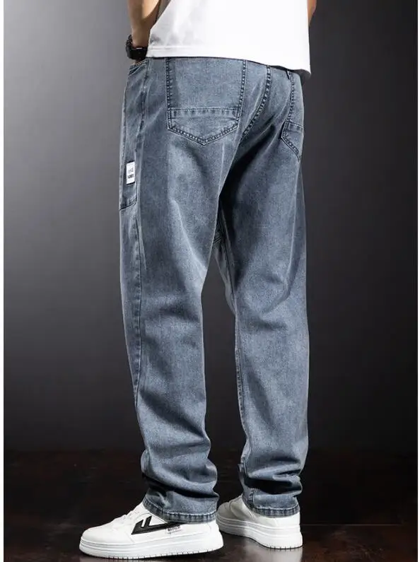 Man Loose Jeans Hiphop Skateboard Jean Baggy Denim Pants Street Men Thin Cowboy Trousers Size 28-44