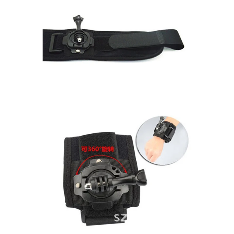 Вращающийся на 360 градусов наручный ремень для GoPro Hero 8 7 6 5 4 3 черный sjcam osm