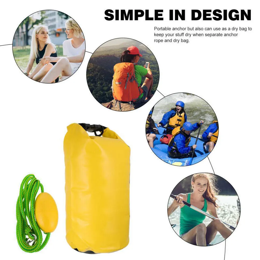 

10L 20L Tow Rope Sand Sack 2-In-1 Sand Anchor & Waterproof Dry Bag Storage Drift Bags Dock Line For Kayak Jet Ski Rowing Small