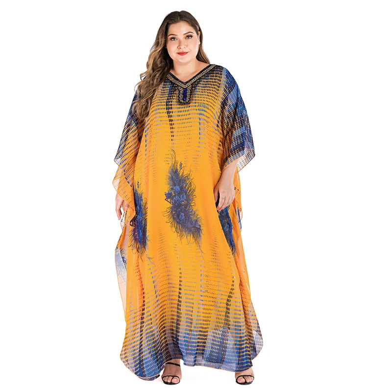 Женское шифоновое платье с V образным вырезом и рукавом летучая