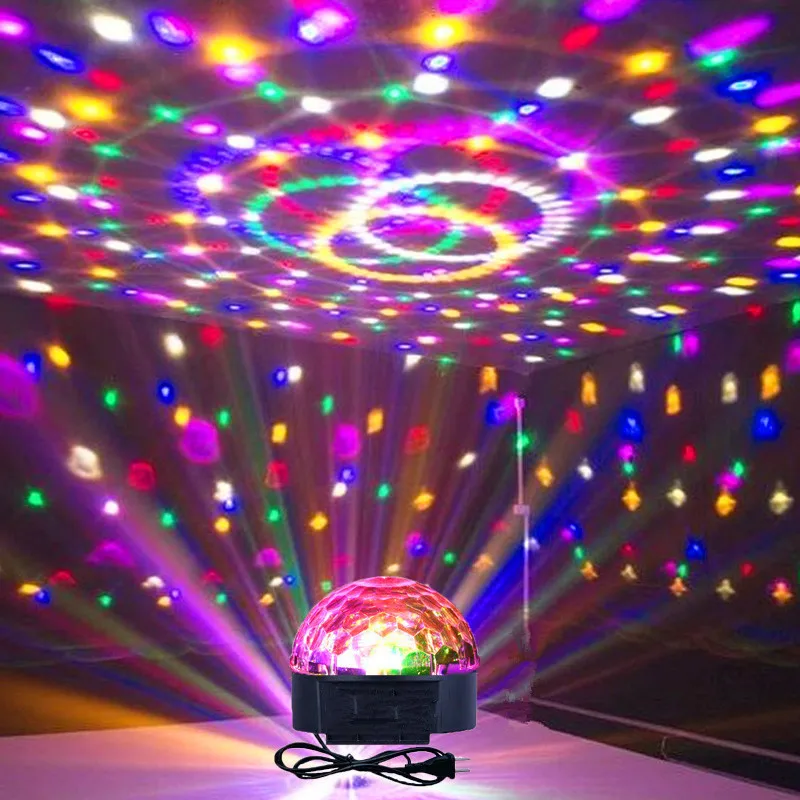 

Voice Control LED Crystal Magic Ball Light 6 Color Change Laser Effects Stage Lighting Disco Lamp For DJ Bar Party Supplies