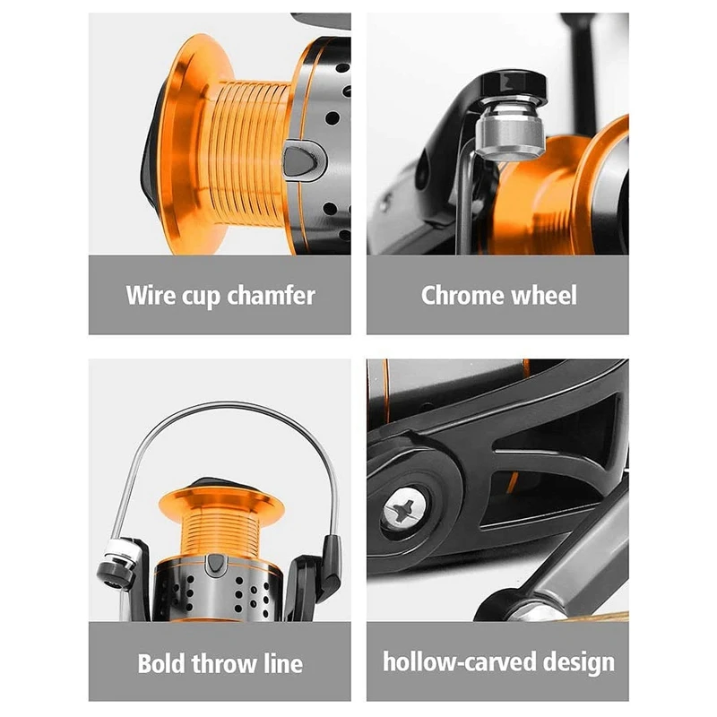 

Fishing Reel No space Metal Spool Max Drag 8Kg Pike Spinning Reel High Speed 4.7:1 Reel Fishing Gear