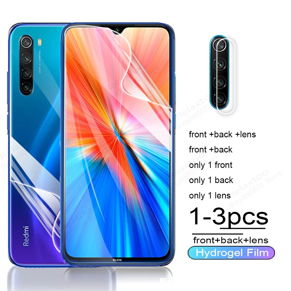 

front back hydrogel film for Xiaomi Redmi Note 8 2021 phone screen protector xiomi redmi note 8 note8 6.3'' protect film glass