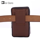 Многофункциональная поясная сумка BISI GORO унисекс, винтажная износостойкая сумочка из искусственной кожи с монетницей на ремне, маленький уличный кошелек