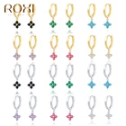 Женские серьги-кольца в виде снежинки, из серебра 925 пробы