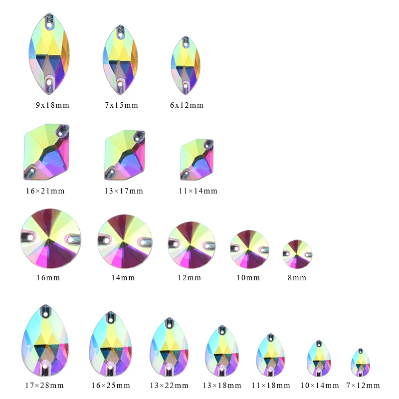 Стразы для шитья стразы из обычного стекла с кристаллами AB много цветов декор