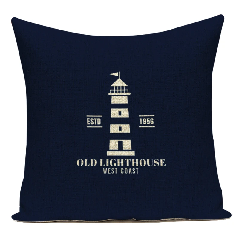 

Чехол для подушки LSQDVQ, лен/хлопок, синий, морской якорь