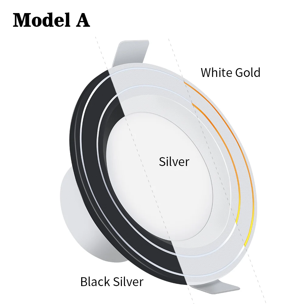 Светодиодный потолочный светильник 5 Вт Золотой/серебристый/белый алюминиевый