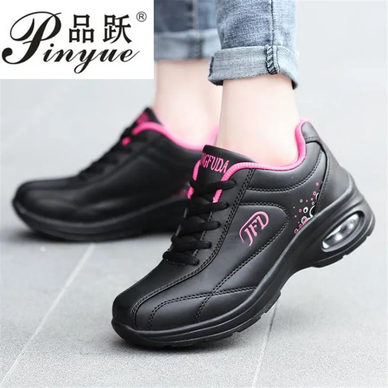

Genuine Leather Running Shoes Women Cushioning Sneakers White Casual Damping Non Slip Ladies Trainers Walking Casual Sports