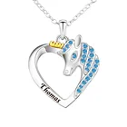 Персонализированное ожерелье с кристаллом на заказ, подарок MNE20004, ожерелье с подвеской в виде единорога