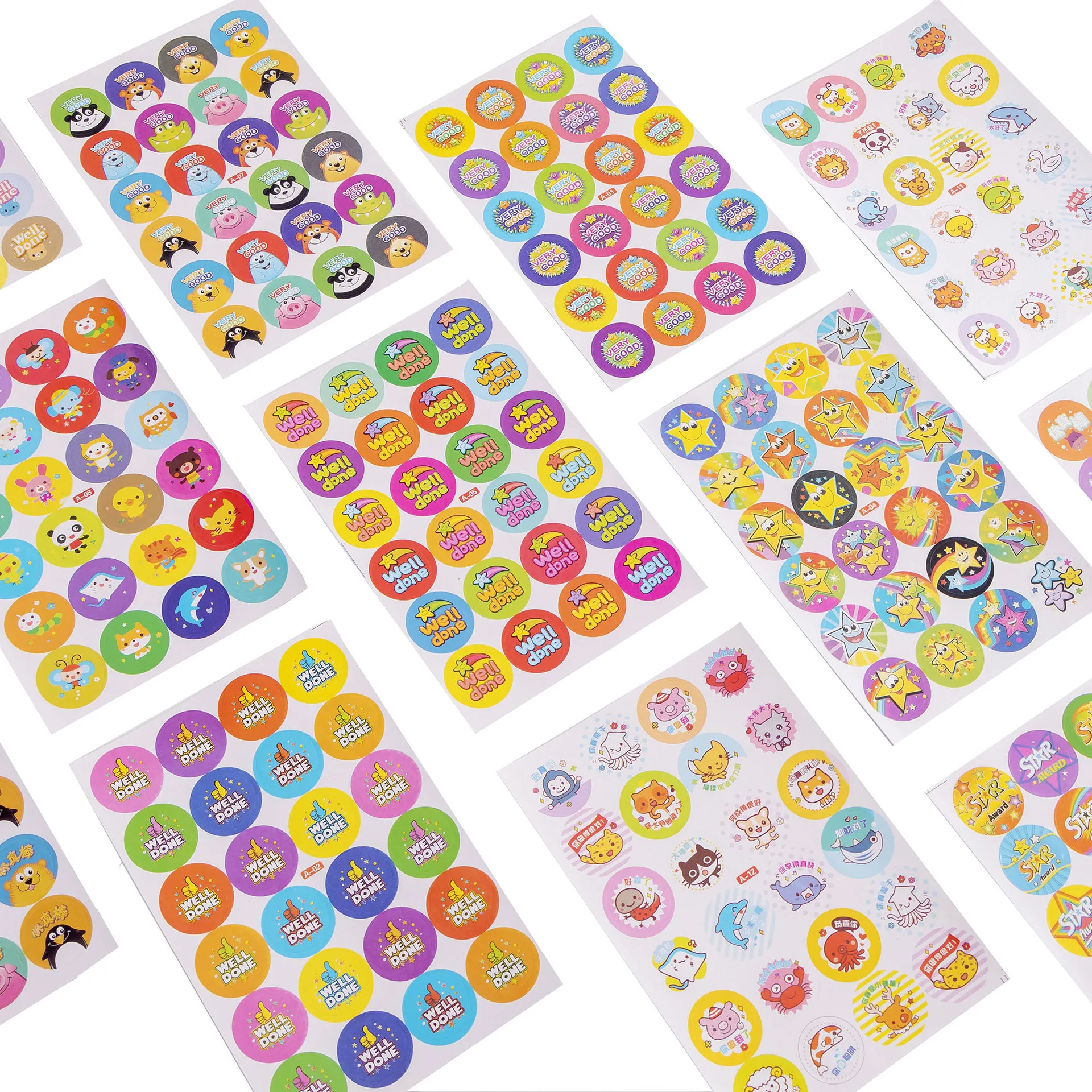 

Креативные наклейки, 20 шт./лот, клейкая бумага для оценки на английском языке