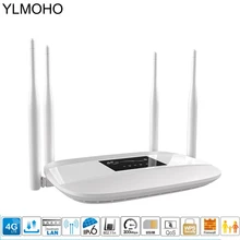 YLMOHO 4G LTE WiFi Router 300Mbps Broadand Mini Modem 4G 3G Wi-Fi Mobile Hotspots CPE with SIM Slot 4 LAN Rj45 Ports 32 Users