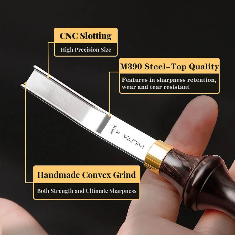 Дешево WUTA Профессиональный широкий кромкооблицовочный инструмент для резки кожи M390 из стали и кожи Купить WUTA Профессиональный широкий кромкооблицовочный инструмент для резки кожи M390 из стали и кожи