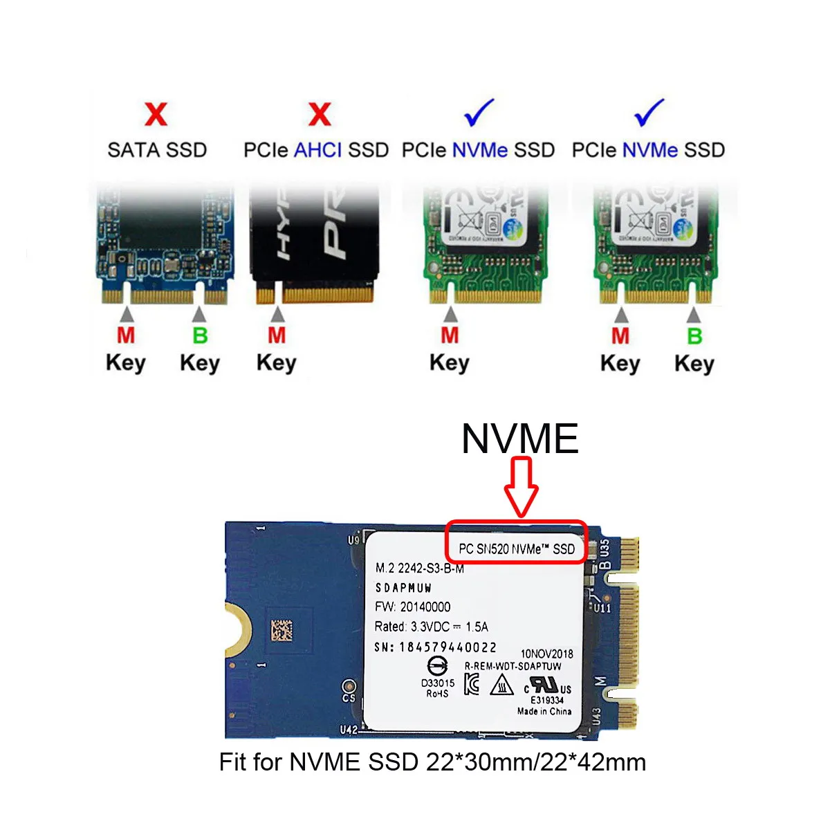 NVME M.2 NGFF M Key SSD конвертирующая Карта подходит для Macbook Pro 2016 2017 13 &quotA1708 A1707