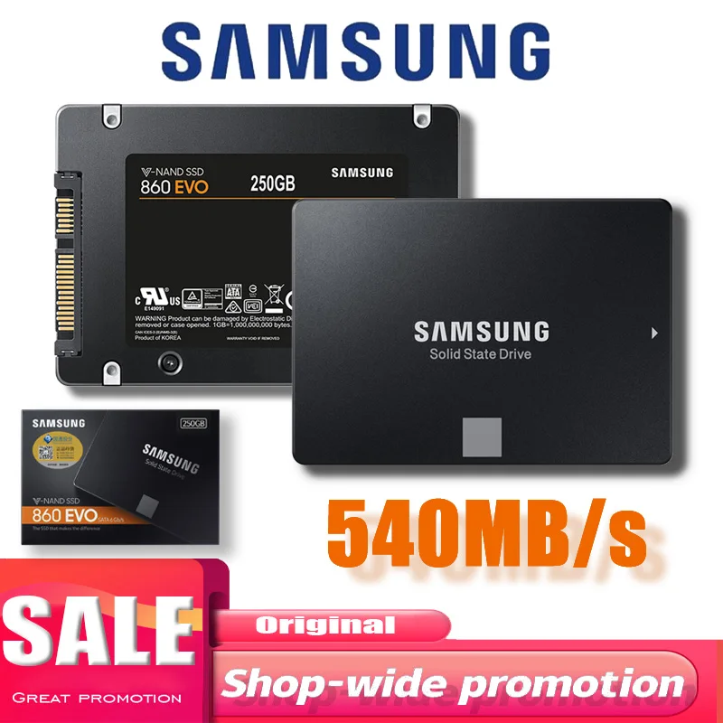 Внутренний твердотельный жесткий диск SAMSUNG HHD 250 ГБ 500 1 ТБ 2 SSD SATA 3 ssd hd hdd 5 860 EVO |