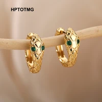 snake hoop earrings for women vintage gothic silver color earrings 2022 trend metal punk piercing jewelry party gifts