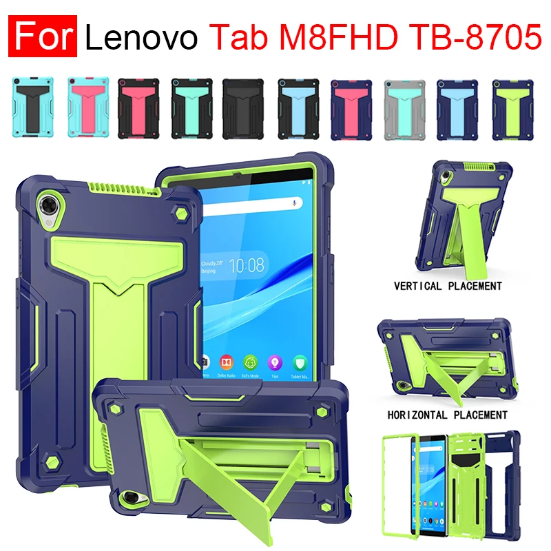 

For Lenovo Tab M8 FHD TB-8705F Full Body Heavy Duty Rugged Shockproof Protective Rugged Case with Kickstand