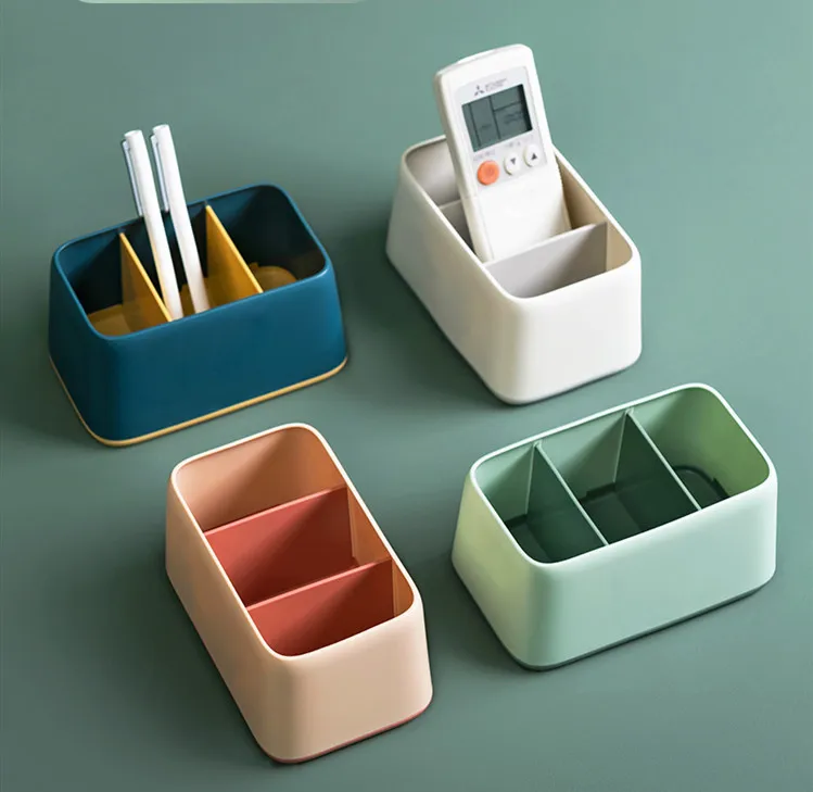 

New Arrival Simple Series ABS Pen Holder Desk Organizer Storage Box Kawaii School Office Stationery Simple Solid Color Storage