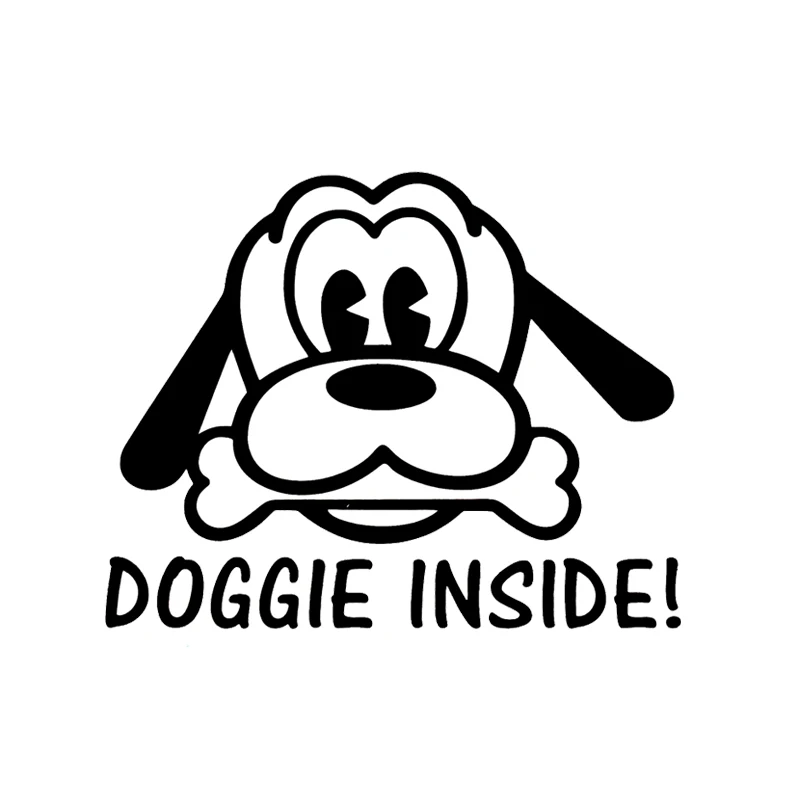 

Doggie Inside Truck Windows Pet Puppy Baby Car Sticker Creative Waterproof Decal Auto Accessories Black/Silver,16cm*12cm