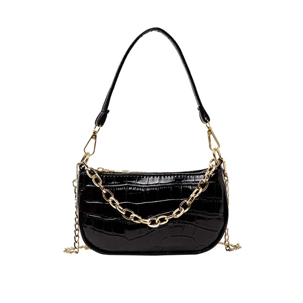 

Armpit Female Bag 2021 Niche French Retro Chain Single Shoulder Messenger Crocodile Pattern 31543