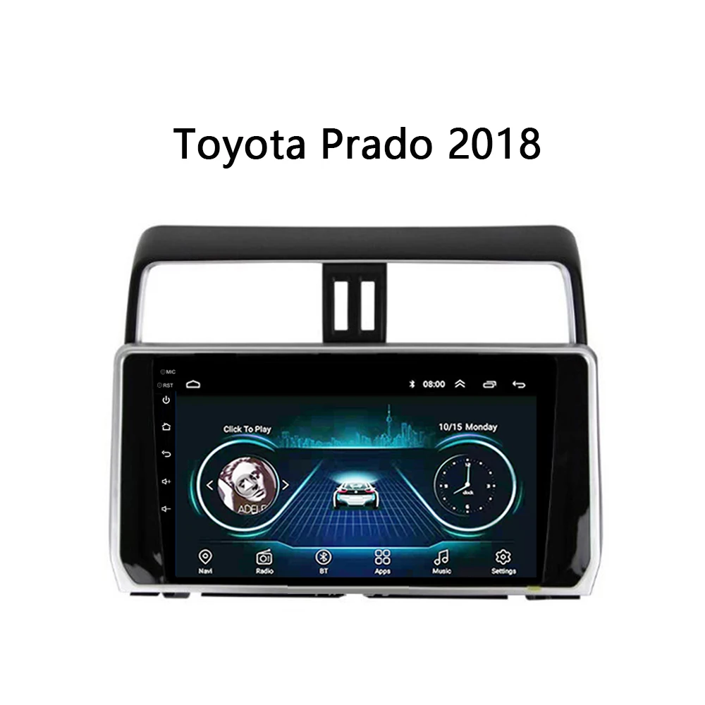 Автомобильное радио для Toyota Prado 2018 Android 8 0 10 &quotHD полный сенсорный экран