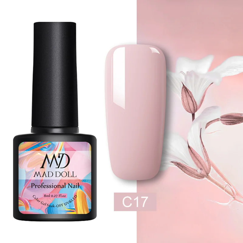C17 MAD DOLL 8 мл Гель-лак для ногтей с эффектом «кошачий глаз» Магнитный впитывающий УФ гель-Лаки звездное небо нефритовый эффект лак черная основа необходимый маникюр декор - Цвет: C17