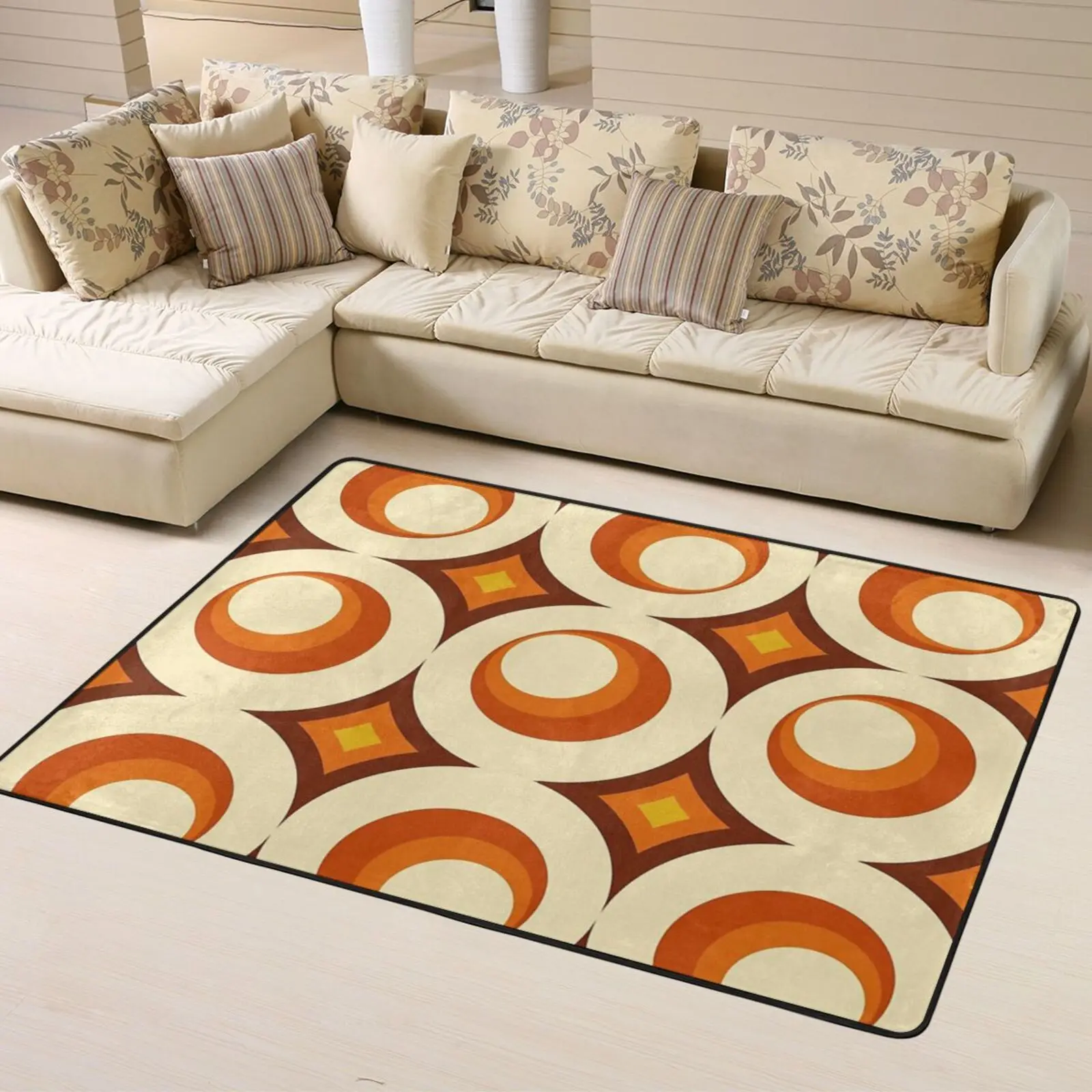 

Mid-Century Modern 3 Crescent Bath Mat Door Mat Rug Carpet Tatami Kitchen Rugs Bedroom Rug Lounge Rug Carpet Living Room Mat