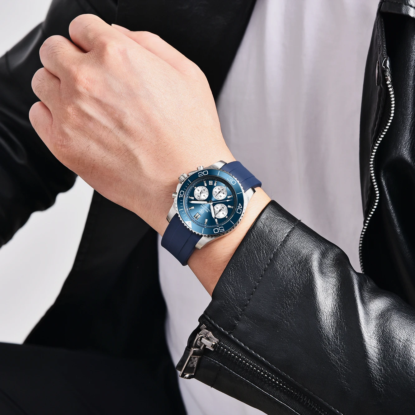 BENYAR Часы для мужчин Лучшие бренды Роскошные кварцевые наручные часы SEIKO-VD53