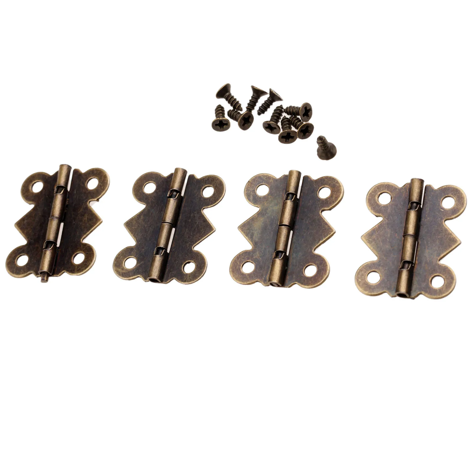 

12/4pcs Hinges Butterfly Style Butt Iron hinge Antique Bronze Vintage Wooden jewelry box wine case 25*20mm hardware w/screws