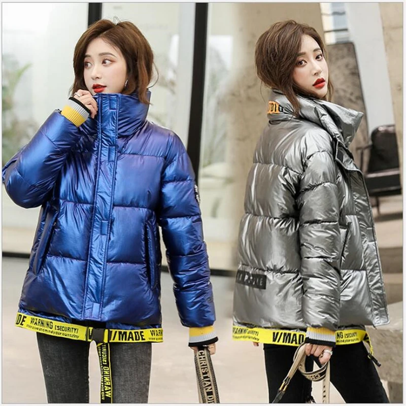 

2020 New Winter Parkas High Quality winter Coat Women Fashion Glossy Jackets Winter Warm Woman Clothing British style JacketR801