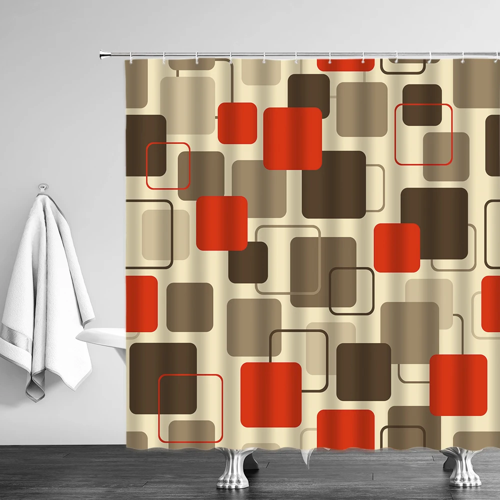 

Waterproof Shower Curtains Mandala Flower Printed Bath Curtain Polyester Fabric Geometric Home Bath Decor Curtains With 12 Hooks