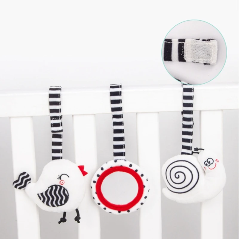 

Cute Mirror&Bird Shaped Stroller Hanging Plush Accessories Early Educational Toys Bed Around Hanging Supplies Plush Made