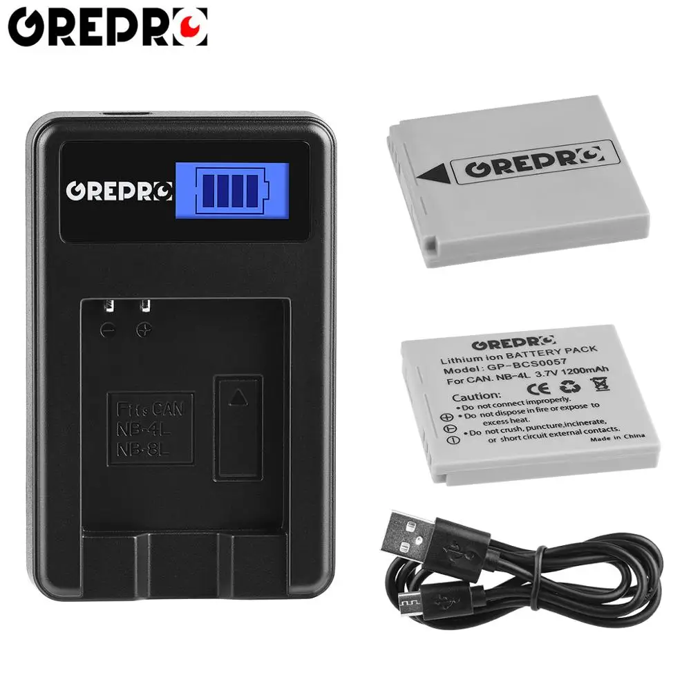 NB-4L NB 4L NB4L Li-Ion Battery with USB LCD Charger for Canon IXUS 60 65 80 75 100 I20 110 115 120 130 117 220 225 | Электроника