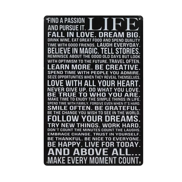 

Life Fall In Love Tin Sign art wall decoration,vintage aluminum retro metal sign