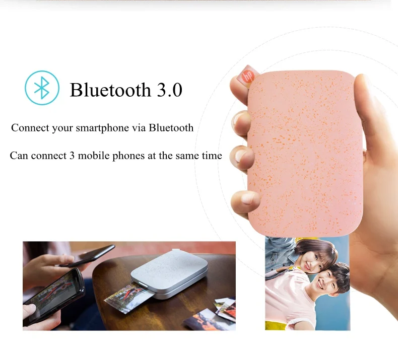 Карманный фотопринтер мобильный pahone bluetooth портативный принтер мини Главная Звездочка для hp ZINK фотобумага ПЕЧАТИ без использования чернил Z3Z89A