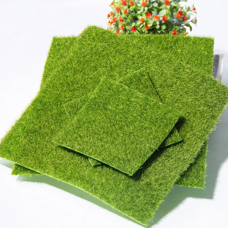 

1pcs 15/30cm Grass Mat Green Artificial Lawns Turf Carpets Fake Sod Garden Moss For Home Floor Wedding Dollhouse Decoration