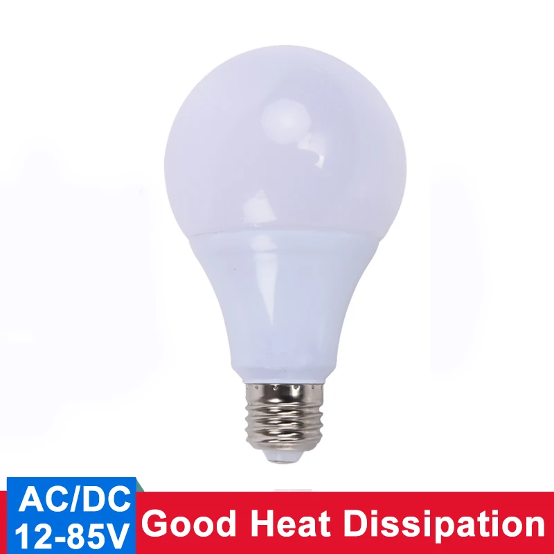 AC/DC E27 светодиодный лампы 12v Светодиодный светильник 24v Светодиодный светильник е-байка 36В светодиодный лампада ампулы Bombilla с алюминиевой крышкой, 50В для кемпинга и корабль на открытом воздухе светильник Инж