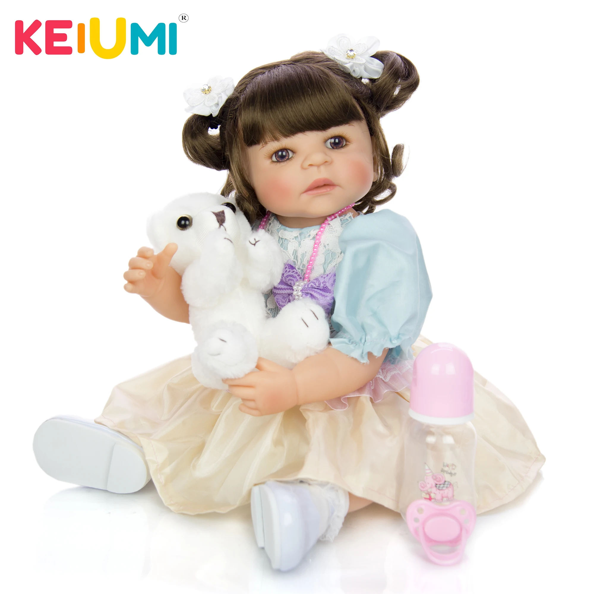 KEIUMI As princess 22 дюймов Baby Reborn 100% для ручной работы Силиконовая полная кукла девочек