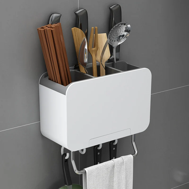 

Multifunctional Spoon Fork Chopstick Storage Holder Box Tableware Shelf Three Layer Cutlery Drain Rack Organizer Racks Kitchen