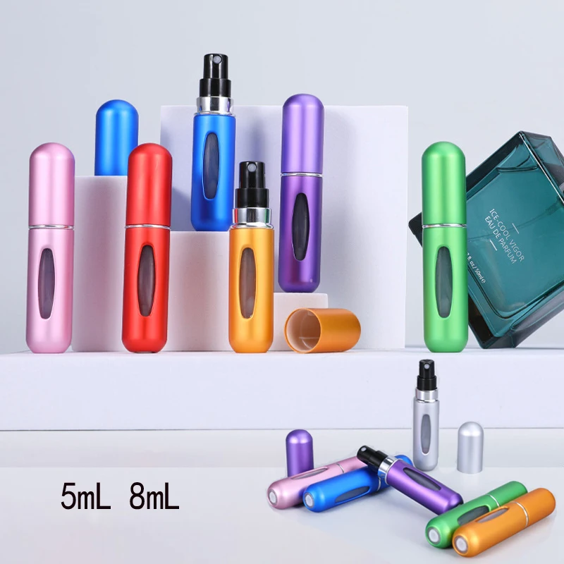 

5ml 8ml Perfume Spray Bottle Mini Portable Refillable Aluminum Atomizer Bottle Container perfume refill bottle travel