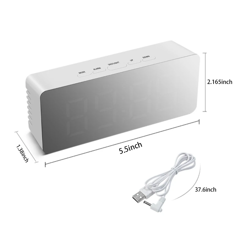 led wall clock modern brief design 3d diy electronic large mirror table alarm clocks office kids room time desk clock free global shipping