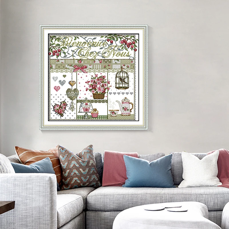 Home life pattern cross stitch 4ct 11ct count print canvas stitching embroidery Chinese cross stitch kit DIY manual needlework 3