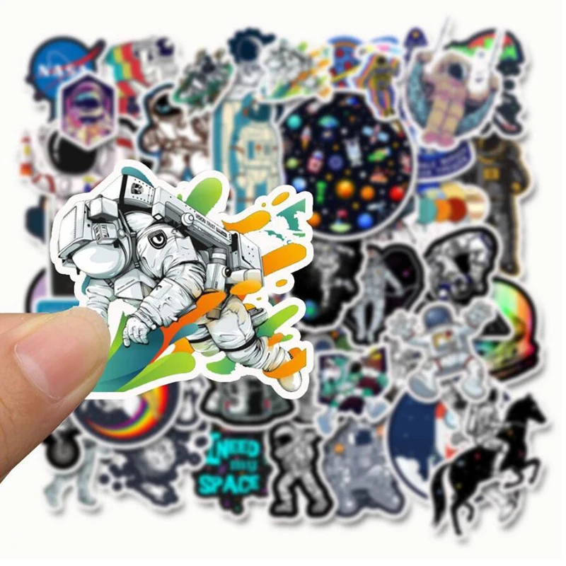 

LL-054# 50/pcs Dream space Astronaut PVC Graffiti sticker Classic Creative Design collection Gift High quality Printing
